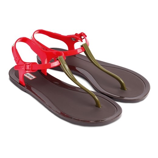 Hunter ORGINAL T-SANDAL W25527 Bitter Chocolate ebuty-pl szary lato