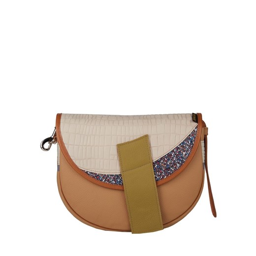 beżowo-brązowa  torebka damska listonoszka skórzana na ramię Fre ze sklepu Słoń Torbalski w kategorii Listonoszki - zdjęcie 187188317