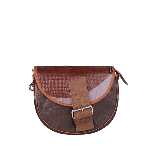 brązowa  torebka damska listonoszka skórzana na ramię Freshman Mini ze sklepu Słoń Torbalski w kategorii Listonoszki - zdjęcie 187188327