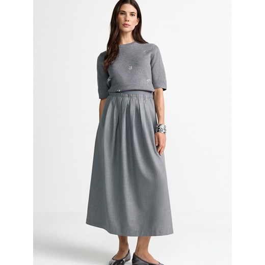 Rich & Royal Damska spódnica midi Kobiety szary marmurkowy - id: 792465-0001-00340 - marki Rich & Royal - 187188567 Rich & Royal Damska spódnica midi Kobiety szary marmurkowy ze sklepu vangraaf w kategorii Spódnice - zdjęcie 187188567