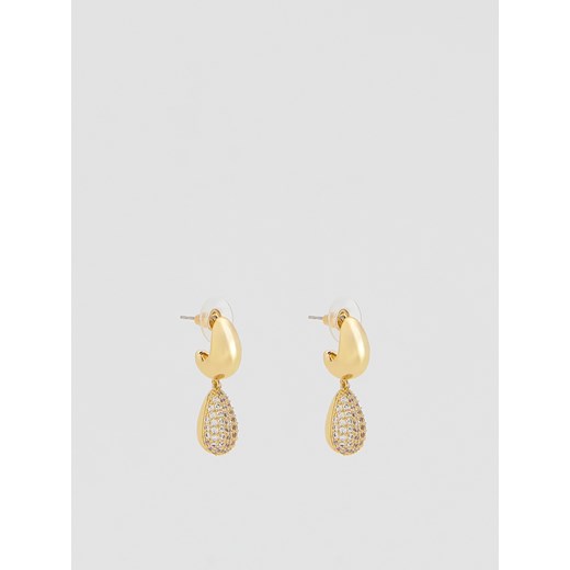 Reserved - Wiszące kolczyki z cyrkoniami - złoty ze sklepu Reserved w kategorii Kolczyki - zdjęcie 187189196