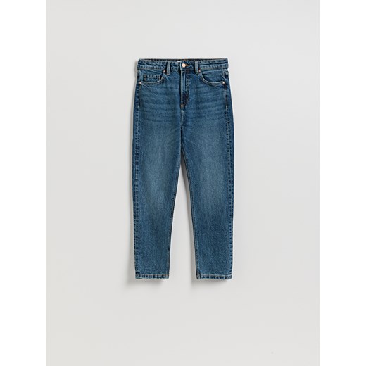 Reserved - Jeansy mom fit slim - granatowy ze sklepu Reserved w kategorii Jeansy damskie - zdjęcie 187189356