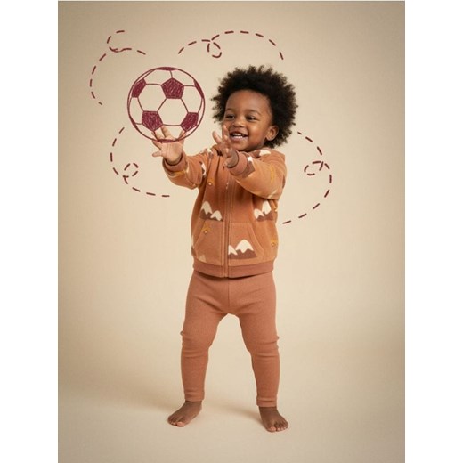 Sinsay - Prążkowane legginsy 2 pack - brązowy ze sklepu Sinsay w kategorii Odzież dla niemowląt - zdjęcie 187190129