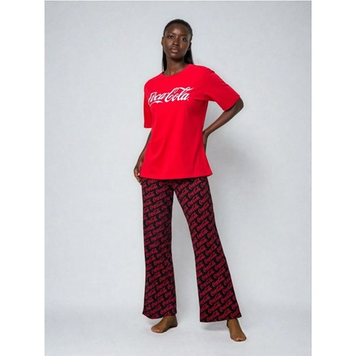 Sinsay - Bawełniana piżama dwuczęściowa Coca-Cola - czerwony ze sklepu Sinsay w kategorii Piżamy damskie - zdjęcie 187190137