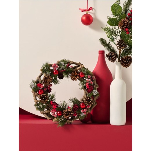 Sinsay - Dekoracyjny wieniec świąteczny - beżowy - id: 319FM-08X - marki Sinsay - 187190185 Sinsay - Dekoracyjny wieniec świąteczny - beżowy ze sklepu Sinsay w kategorii Dekoracje bożonarodzeniowe - zdjęcie 187190185