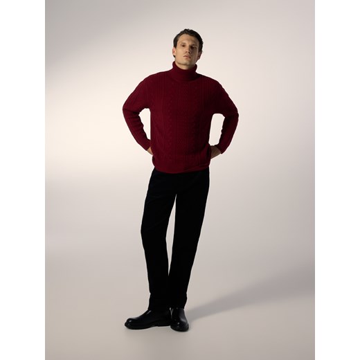 Reserved - Sweter z wełną - czerwony ze sklepu Reserved w kategorii Swetry męskie - zdjęcie 187191517