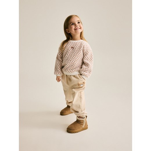 Reserved - Wzorzysty sweter - złamana biel ze sklepu Reserved w kategorii Swetry dziewczęce - zdjęcie 187191587