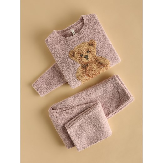 Reserved - Puszysta piżama z długimi spodniami - brudny róż ze sklepu Reserved w kategorii Piżamy dziecięce - zdjęcie 187191748
