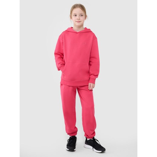 Dziewczęce spodnie dresowe joggery 4F 4FJWSS25TTROF1187 - różowe ze sklepu Sportstylestory.com w kategorii Spodnie dziewczęce - zdjęcie 187192058