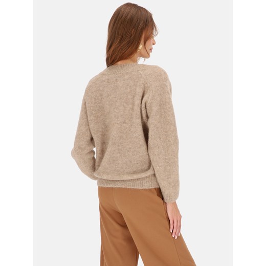 Beżowy sweter z wełną z alpaki i wełną merino L'AF Mela 34 Eye For Fashion