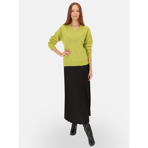 Zielony sweter z wełną z alpaki i wełną merino L'AF Mela 36 Eye For Fashion