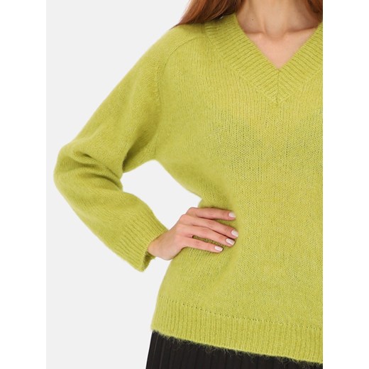 Zielony sweter z wełną z alpaki i wełną merino L'AF Mela 40 Eye For Fashion