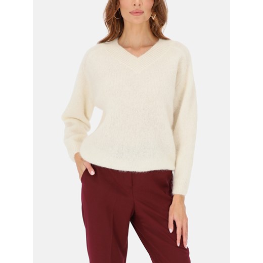 Sweter z wełną z alpaki i wełną merino ecru L'AF Mela 38 Eye For Fashion