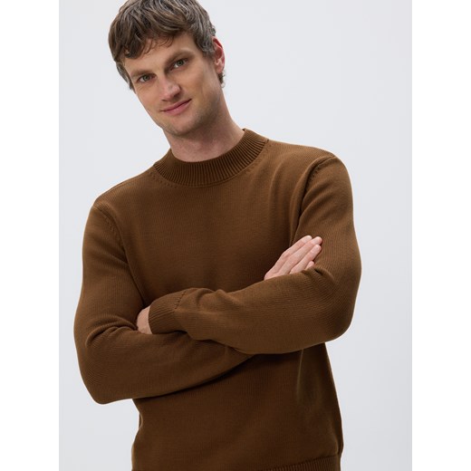 Reserved - Bawełniany półgolf - brązowy ze sklepu Reserved w kategorii Bluzy męskie - zdjęcie 187196238