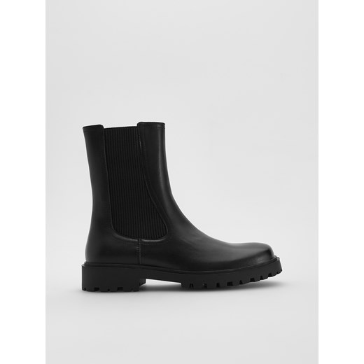 Reserved - Skórzane botki - czarny ze sklepu Reserved w kategorii Botki - zdjęcie 187196307