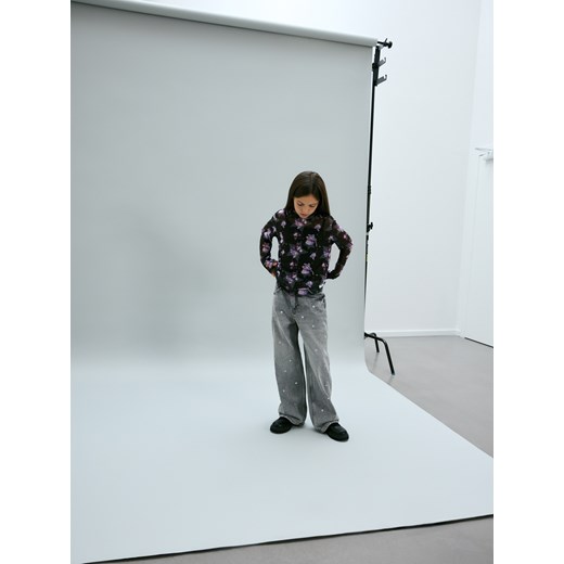 Reserved - Dwuwarstwowa bluzka Kuromi & My Melody - ciemnoszary ze sklepu Reserved w kategorii Bluzki dziewczęce - zdjęcie 187196367