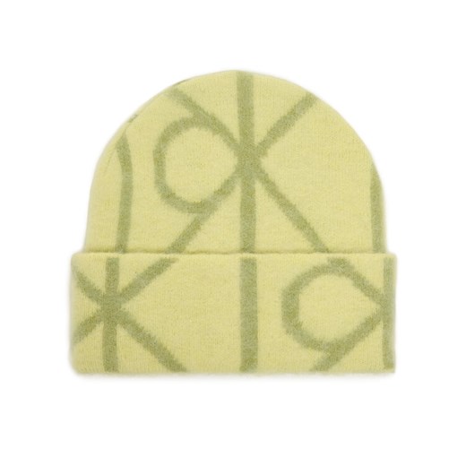 Calvin Klein Czapka Emblem Aop Brushed LV04D8071G Zielony ze sklepu MODIVO w kategorii Czapki zimowe damskie - zdjęcie 187197526