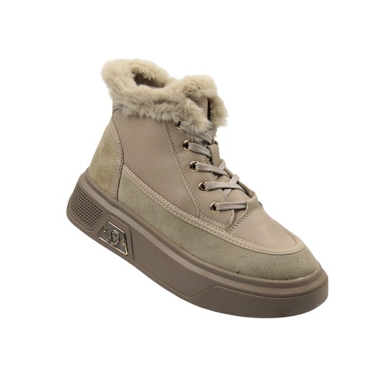 Botki damskie Cambell 25-19352, beżowe ze sklepu ulubioneobuwie w kategorii Botki - zdjęcie 187197995