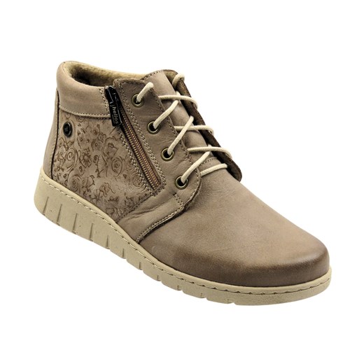Botki damskie polskiej marki Helios Komfort 789, beżowe ze sklepu ulubioneobuwie w kategorii Botki - zdjęcie 187198009