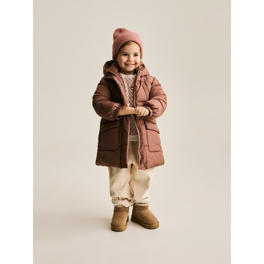 Reserved - Pikowany płaszcz z ociepleniem - brązowy ze sklepu Reserved w kategorii Kurtki dziewczęce - zdjęcie 187198166