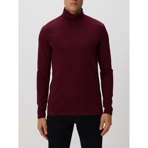 Reserved - Bawełniany longsleeve z golfem - brązowy ze sklepu Reserved w kategorii T-shirty męskie - zdjęcie 187198305