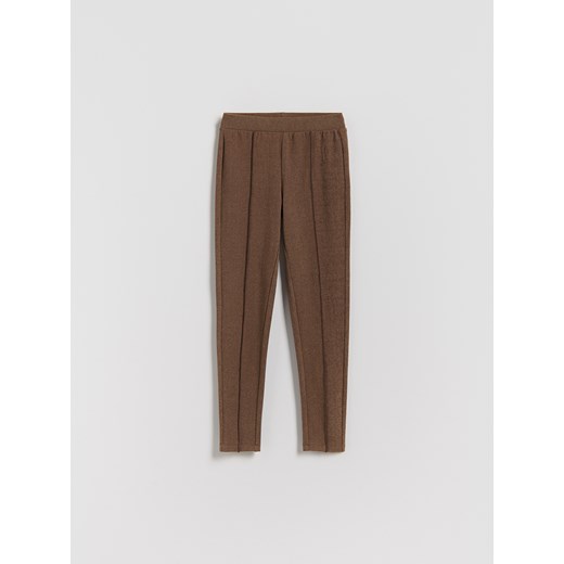 Reserved - Dzianinowe legginsy - brązowy ze sklepu Reserved w kategorii Spodnie dziewczęce - zdjęcie 187198449