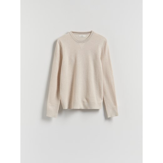 Reserved - Strukturalny sweter z bawełną - kremowy ze sklepu Reserved w kategorii Swetry męskie - zdjęcie 187198466