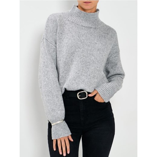 Sinsay - Prążkowany golf - szary ze sklepu Sinsay w kategorii Swetry damskie - zdjęcie 187200205