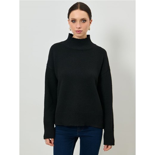 Sinsay - Prążkowany golf - czarny ze sklepu Sinsay w kategorii Swetry damskie - zdjęcie 187200208