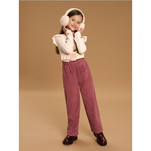 Sinsay - Spodnie ze sztucznego zamszu - bordowy - id: ZE800-53X - marki Sinsay - 187200479 Sinsay - Spodnie ze sztucznego zamszu - bordowy ze sklepu Sinsay w kategorii Spodnie dziewczęce - zdjęcie 187200479