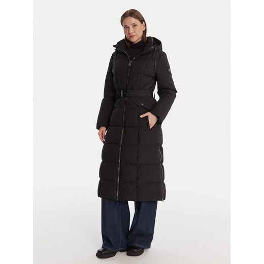 DKNY Płaszcz zimowy DLEMPP55 Czarny Regular Fit ze sklepu MODIVO w kategorii Płaszcze damskie - zdjęcie 187201256