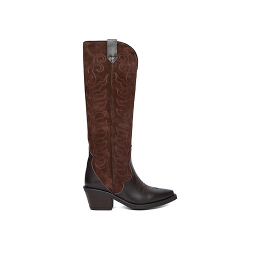 Badura Kowbojki EO-BAYLOR-5033-25 Brązowy ze sklepu MODIVO w kategorii Kozaki damskie - zdjęcie 187201268