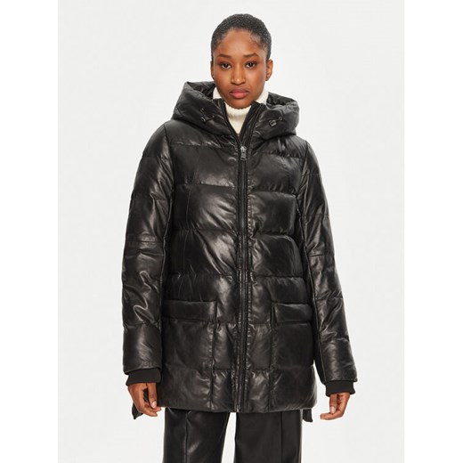 Serge Pariente Kurtka skórzana Warm Girl Czarny Relaxed Fit ze sklepu MODIVO w kategorii Kurtki damskie - zdjęcie 187201277