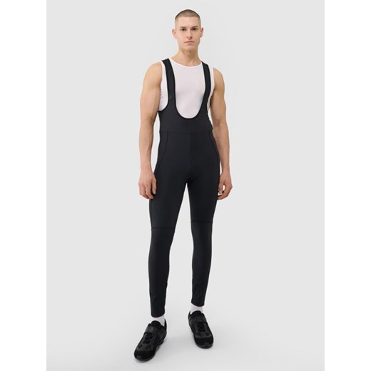 Męskie legginsy rowerowe z szelkami 4F 4FWSS25TFTIM329 - czarne ze sklepu Sportstylestory.com w kategorii Spodnie męskie - zdjęcie 187202365