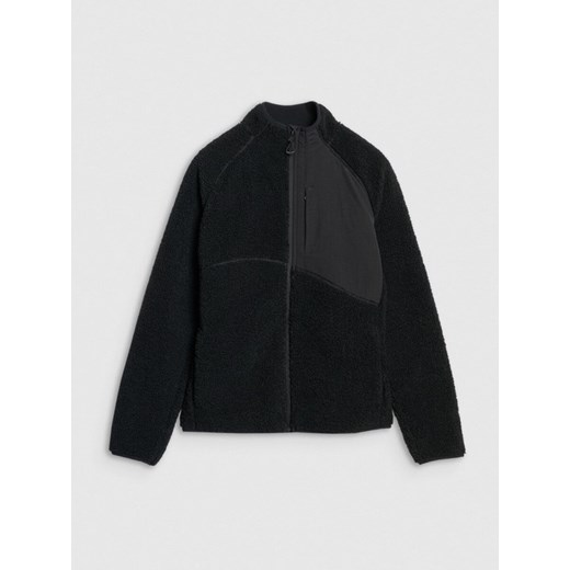 Damski polar rozpinany 4F 4FWAW25TFLEF329 - czarny ze sklepu Sportstylestory.com w kategorii Bluzy damskie - zdjęcie 187202477