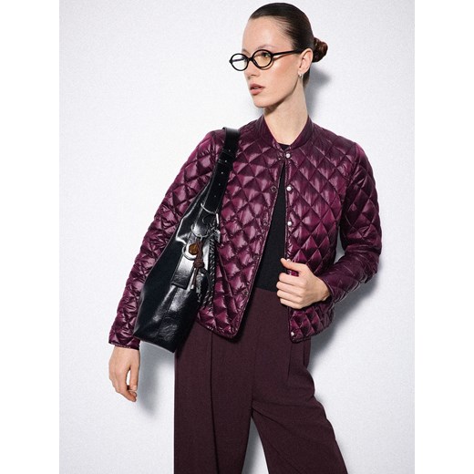 Mohito - Pikowana burgundowa kurtka - mahoń ze sklepu Mohito w kategorii Kurtki damskie - zdjęcie 187202576
