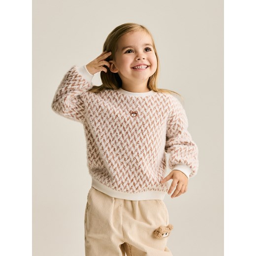 Reserved - Wzorzysty sweter - złamana biel - id: 600GT-01X - marki Reserved - 187202837 Reserved - Wzorzysty sweter - złamana biel ze sklepu Reserved w kategorii Swetry dziewczęce - zdjęcie 187202837