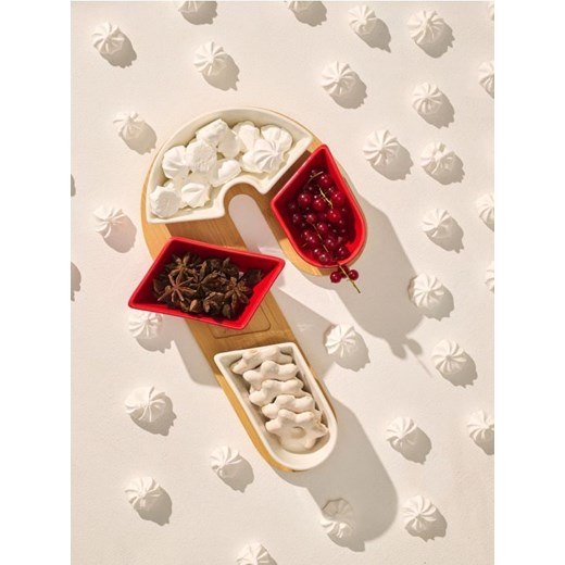 Sinsay - Świąteczna taca do serwowania z miskami z motywem laski cukrowej - wielobarwny ze sklepu Sinsay w kategorii Misy i tace dekoracyjne - zdjęcie 187203967