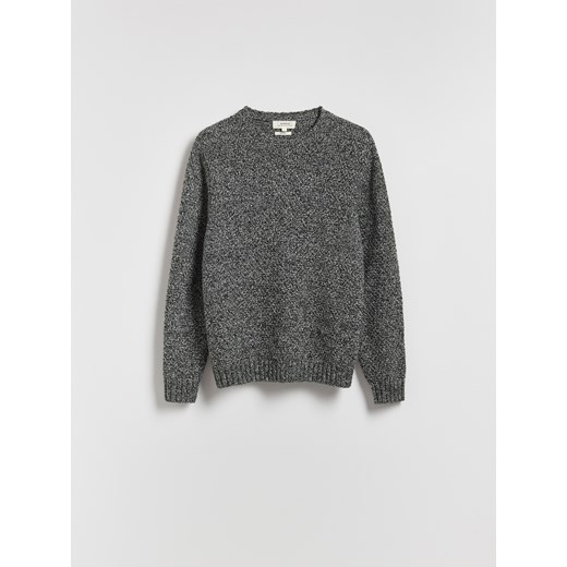 Reserved - Melanżowy sweter z wełną - ciemnoszary ze sklepu Reserved w kategorii Swetry męskie - zdjęcie 187204526