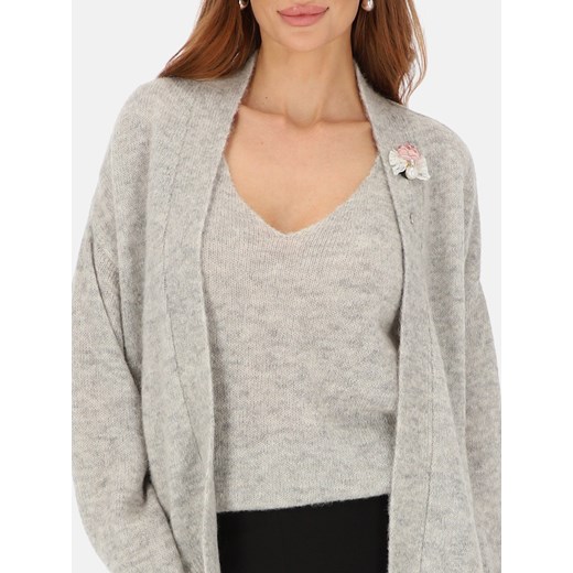 Szary kardigan i top z alpaki i wełny merino L'AF Viera ze sklepu Eye For Fashion w kategorii Swetry damskie - zdjęcie 187206786