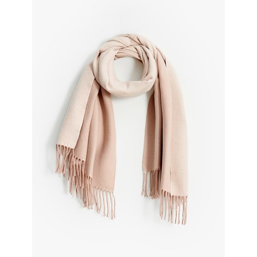 Mohito - Beżowy szalik z frędzlami - beżowy ze sklepu Mohito w kategorii Szaliki i chusty damskie - zdjęcie 187207185