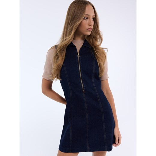 Mohito - Jeansowa sukienka mini - granatowy ze sklepu Mohito w kategorii Sukienki - zdjęcie 187207206