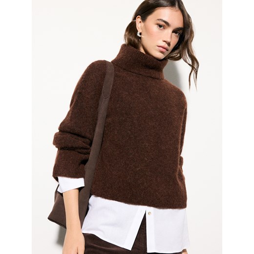 Mohito - Sweter z wełną alpaki - brązowy ze sklepu Mohito w kategorii Swetry damskie - zdjęcie 187207338