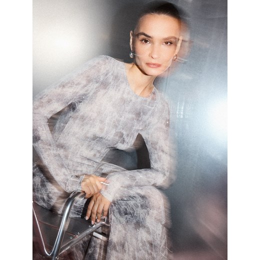 Mohito - Sukienka maxi z metalizowaną nitką - beżowy ze sklepu Mohito w kategorii Sukienki - zdjęcie 187207777