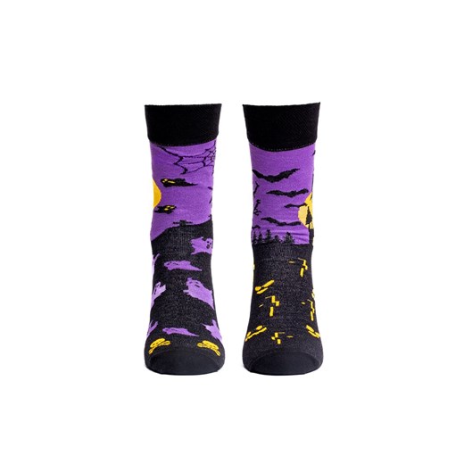 Długie skarpetki damskie S96D Halloween, Kolor czarno-fioletowy, Rozmiar 35-38, Italian Fashion ze sklepu Primodo w kategorii Skarpetki damskie - zdjęcie 187209545