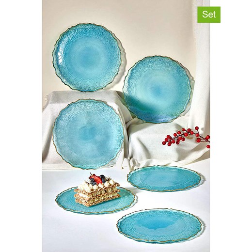 Hermia Talerzyki deserowe (6 szt.) w kolorze turkusowym - Ø 21 cm Hermia onesize wyprzedaż Limango Polska