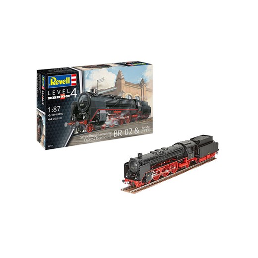 Revell Model &quot;BR02 express train locomotive &amp; 2&apos;2&apos; T30 tender&quot; do złożenia - 12+ ze sklepu Limango Polska w kategorii Zabawki - zdjęcie 187210247