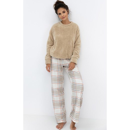 Sensis ciepła piżama damska Joyce, Kolor beżowy-wzór, Rozmiar S, SENSIS ze sklepu Intymna w kategorii Piżamy damskie - zdjęcie 187211457