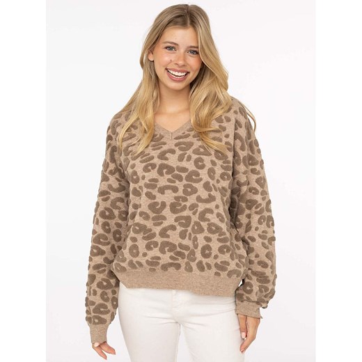 Zwillingsherz Sweter "3D Leo" w kolorze jasnobrązowym - id: 17860330 - marki Zwillingsherz - 187212978 Zwillingsherz Sweter "3D Leo" w kolorze jasnobrązowym ze sklepu Limango Polska w kategorii Swetry damskie - zdjęcie 187212978