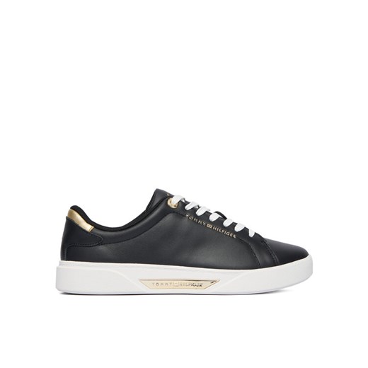 Sneakersy Tommy Hilfiger Essential Chic Court Sneaker FW0FW09019 Czarny ze sklepu eobuwie.pl w kategorii Buty sportowe damskie - zdjęcie 187213139